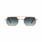 MONTREAL gold frame gradient grey lens front view on pure white