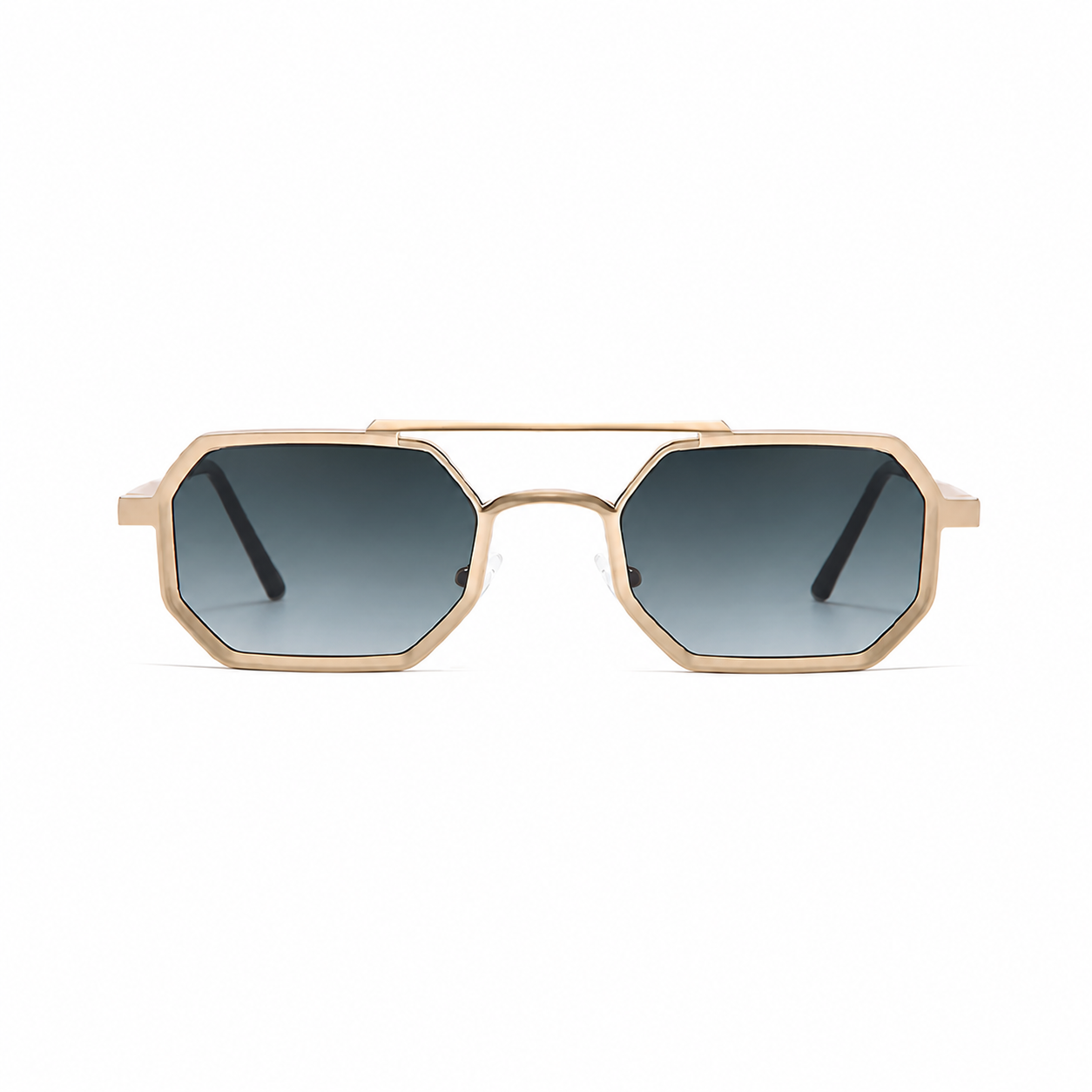 MONTREAL gold frame gradient grey lens front view on pure white