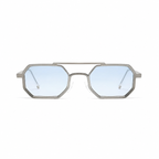 MONTREAL silver frame light blue lens front view on pure white
