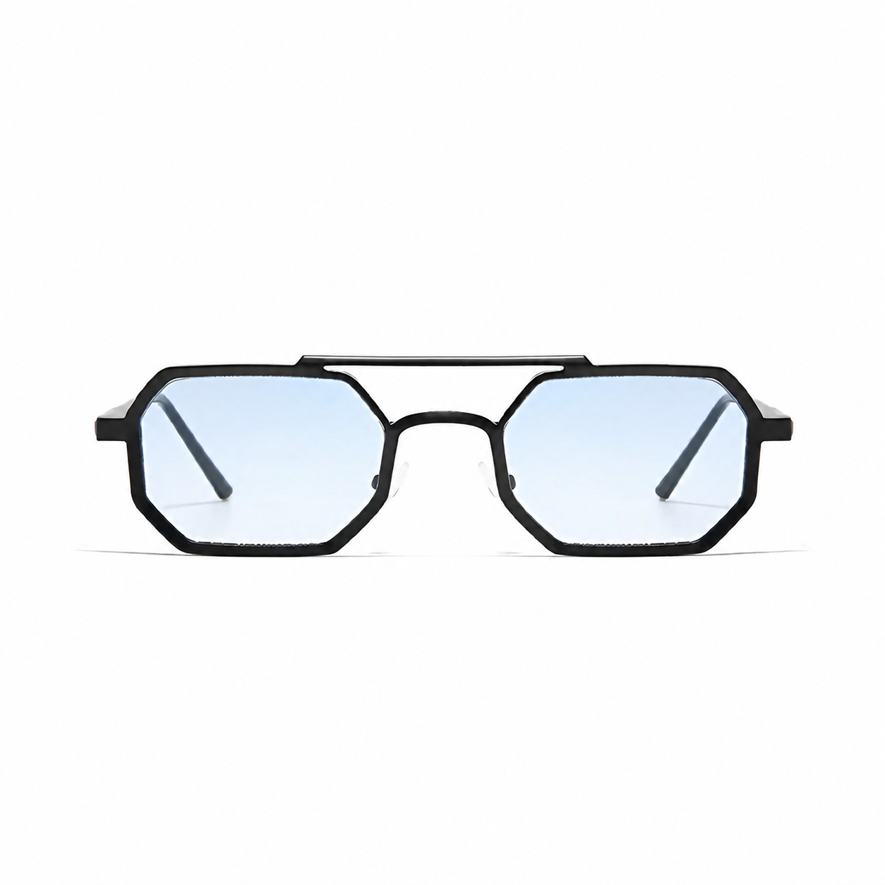 MONTREAL black frame light blue lens front view on pure white