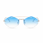 Legacy TANGIER gold frame azure lens front view on pure white