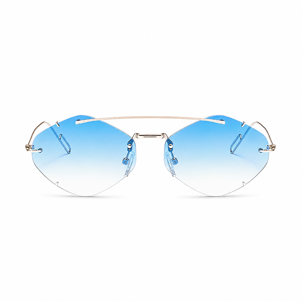Legacy TANGIER gold frame azure lens front view on pure white