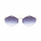 Legacy TANGIER gold frame violet mist lens front view on pure white