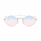 Legacy TANGIER gold frame blush sky lens front view on pure white