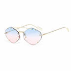 Legacy TANGIER gold frame blush sky lens angled view on pure white