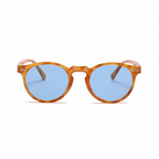 VANCOUVER amber frame light blue lens sunglasses front view