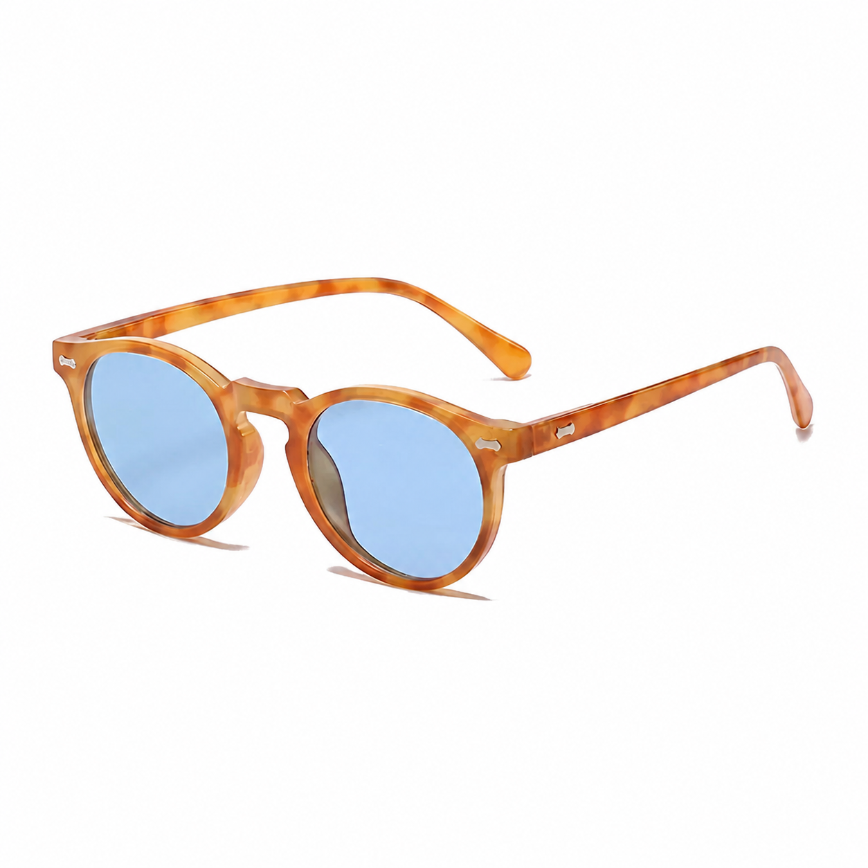 VANCOUVER amber frame light blue lens sunglasses angle view