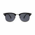 Legacy VIENNA black frame grey polarized lens front view on pure white