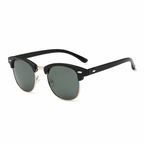 Legacy VIENNA black frame olive polarized lens angled view on pure white