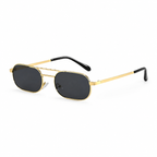 ZURICH gold frame black lens sunglasses angle view