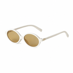 MARRAKECH oval sunglasses ivory amber angle