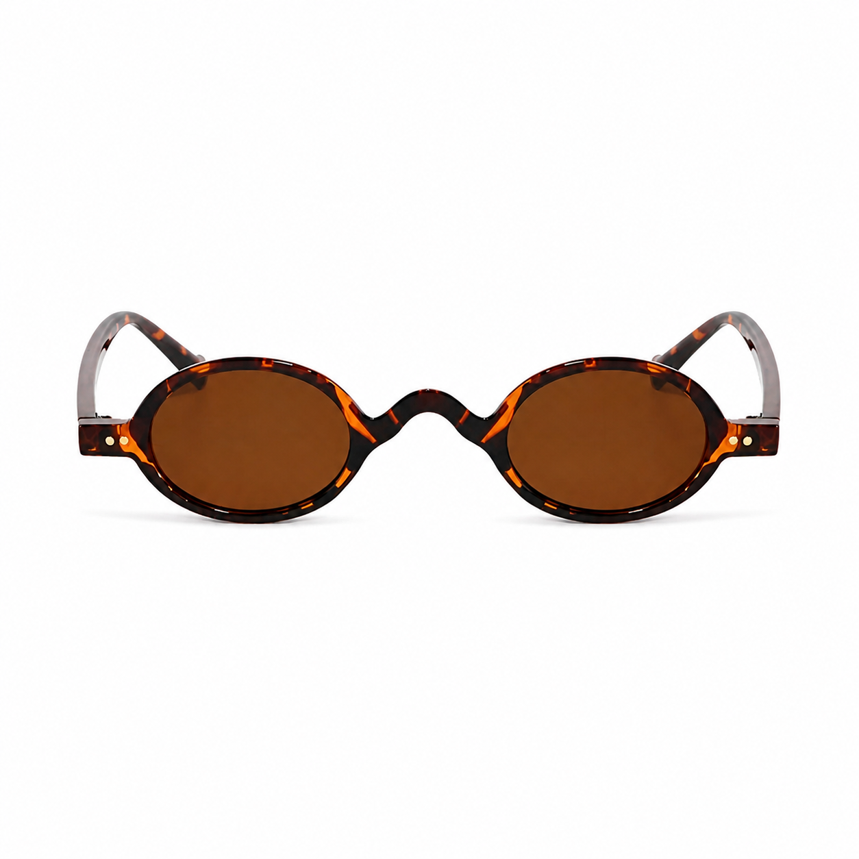 NAPLES Havana oval polarized sunglasses brown lens front on pure white