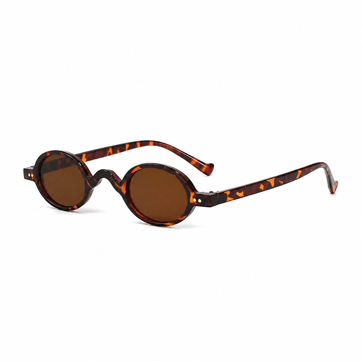 NAPLES Havana oval polarized sunglasses brown lens diagonal on pure white