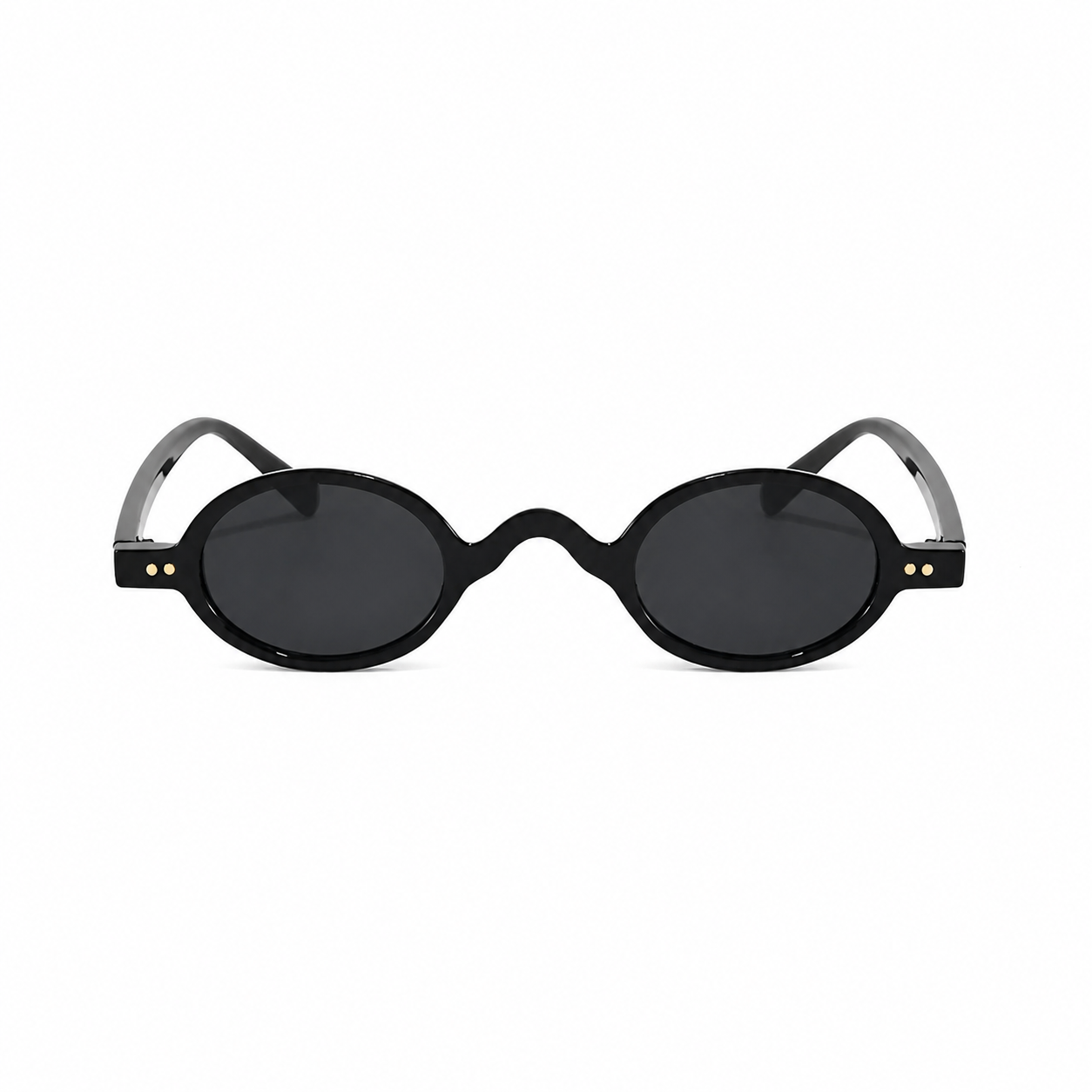 NAPLES black oval polarized sunglasses front on pure white