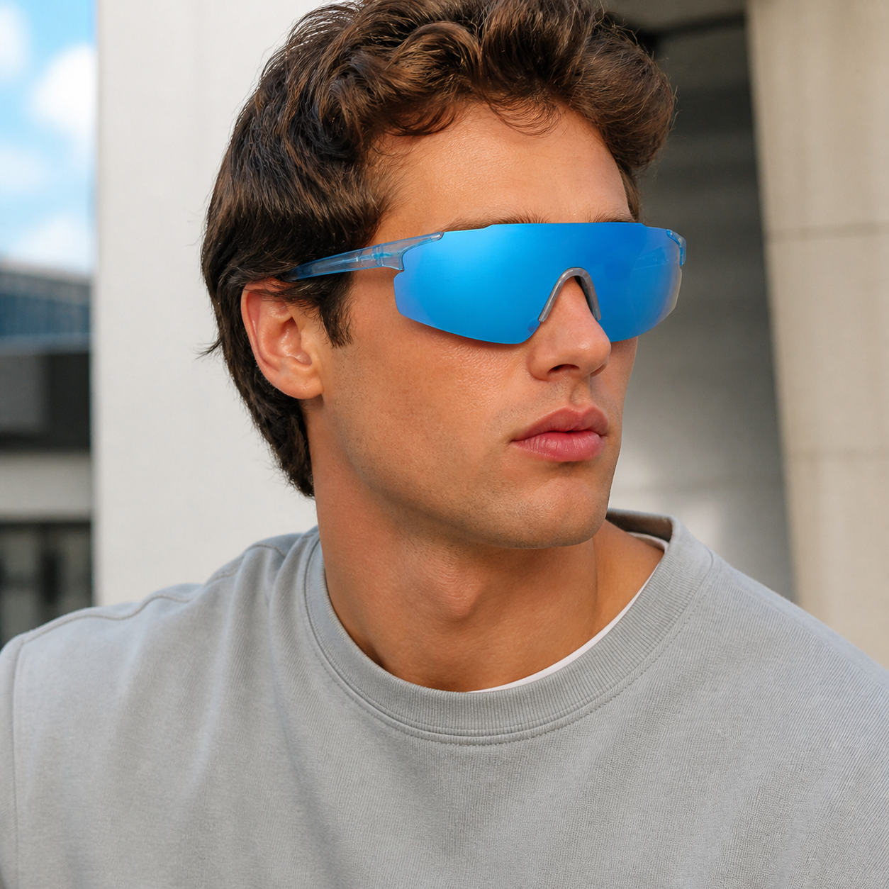 NASH Ocean Blue Lightweight Shield Sunglasses 6