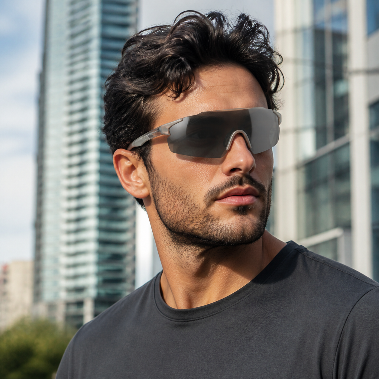 NASH Smoke Grey Lightweight Shield Sunglasses 6
