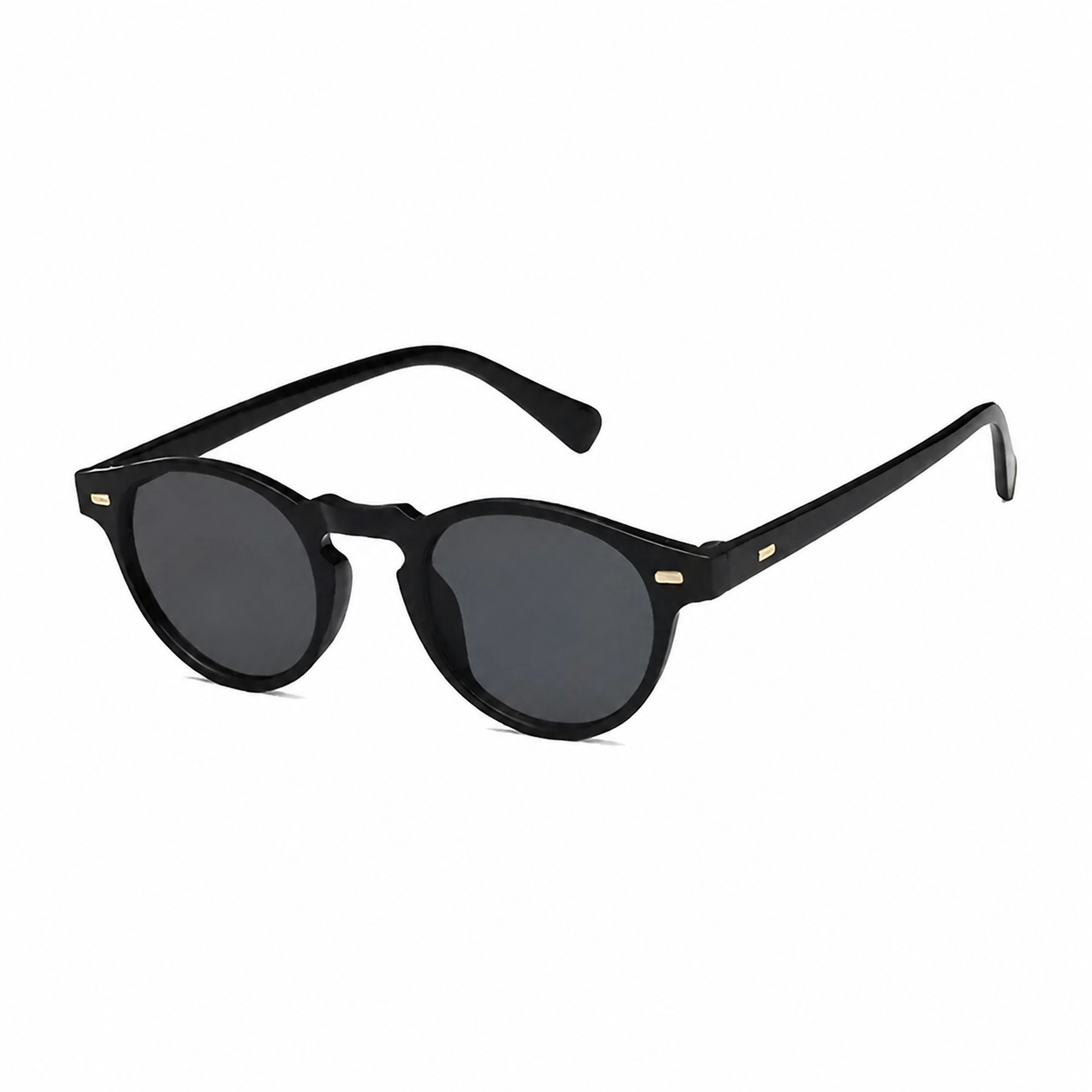 Legacy PORTO black frame round sunglasses front view