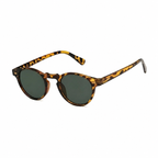 Legacy PORTO Havana frame green lens round sunglasses front view