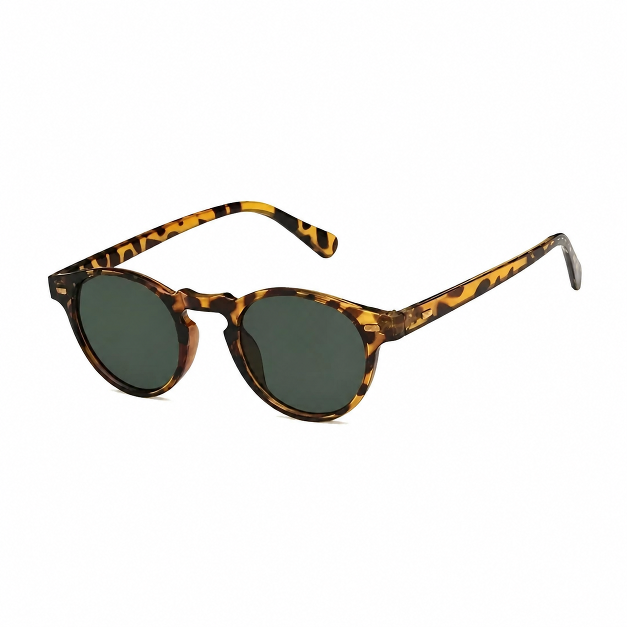 Legacy PORTO Havana frame green lens round sunglasses front view