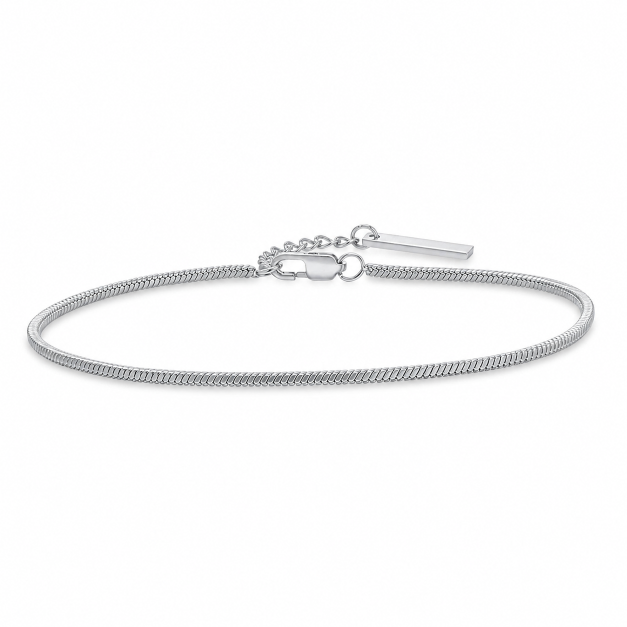 Silver stainless steel bracelet BR-1498S-16