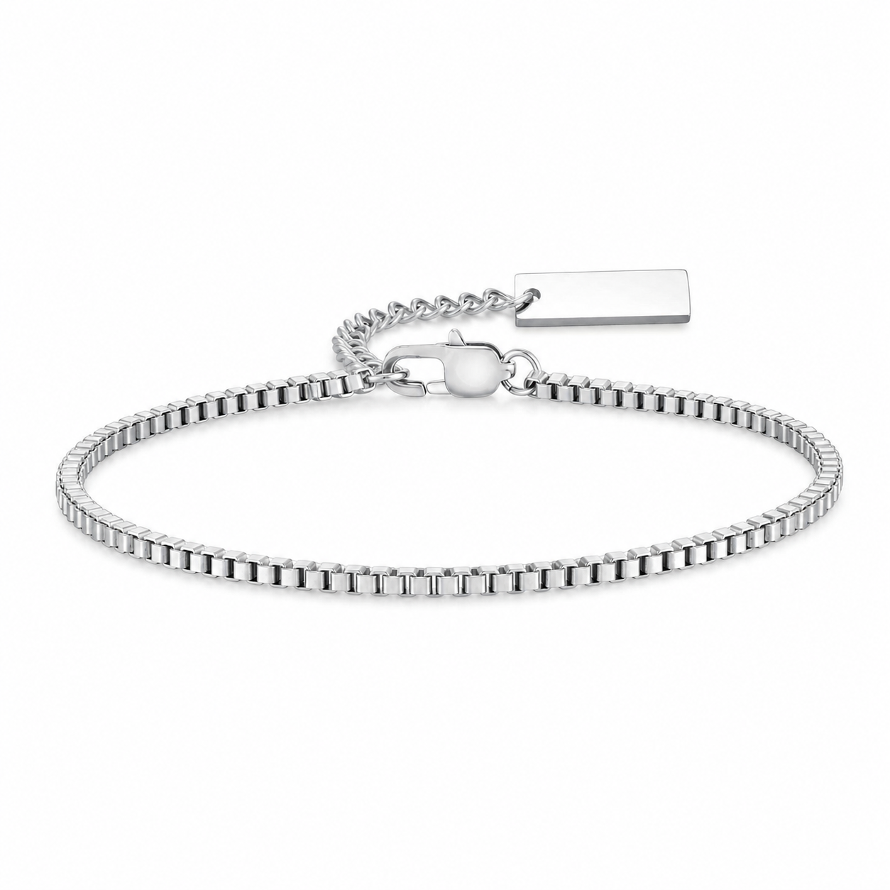 Silver stainless steel bracelet BR-1989S-19