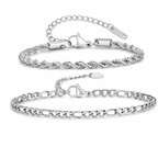 Silver stainless steel bracelet Set 1