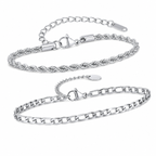 Silver stainless steel bracelet Set 4
