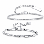Silver stainless steel bracelet Set 6