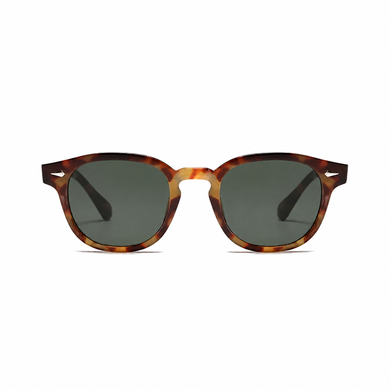 TULUM tortoise frame green lens sunglasses front view
