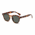 TULUM tortoise frame green lens sunglasses three-quarter view