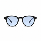 TULUM black frame light blue lens sunglasses front view