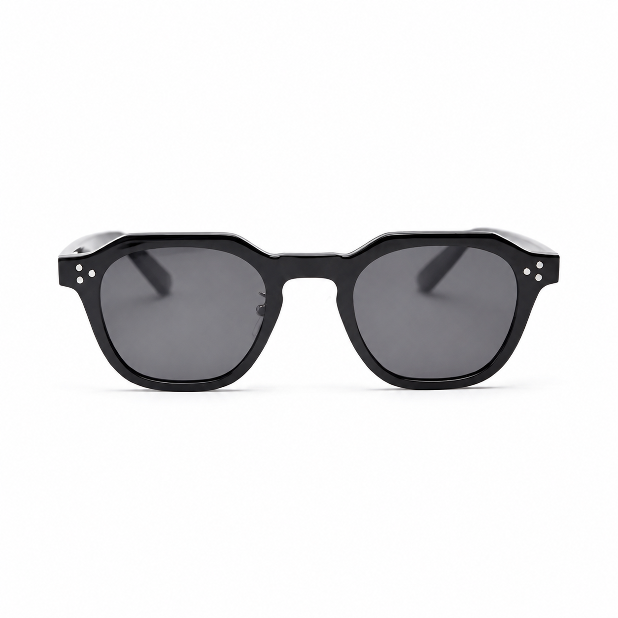VALENCIA black frame black lens sunglasses front view