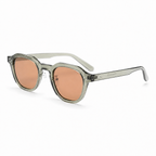 VALENCIA green frame copper lens sunglasses diagonal view