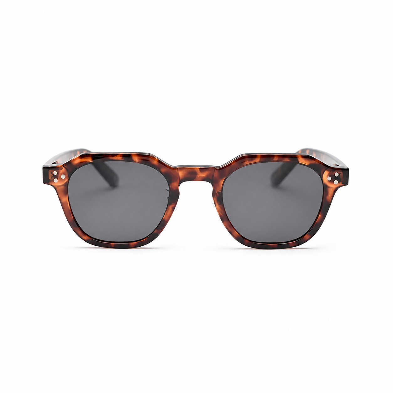 VALENCIA tortoise frame black lens sunglasses front view